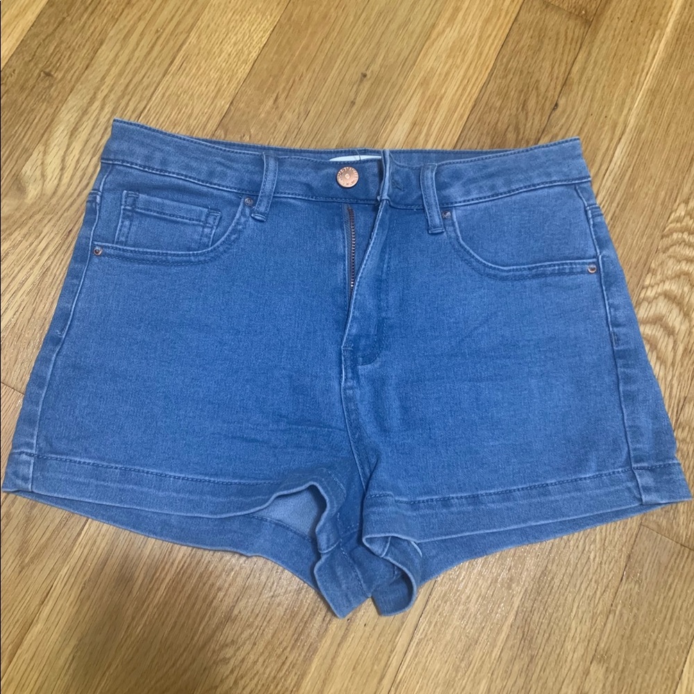 Forever 21 High Waisted Blue Denim-like Shorts